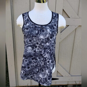 Lululemon Run Split Singlet Tank Top Flowabunga Black Angel Wing Black Size 8